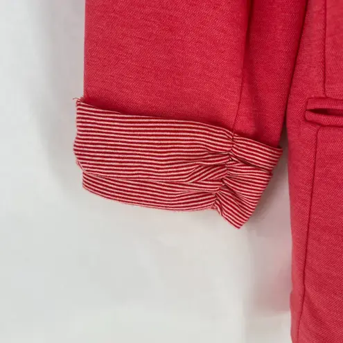 Skies Are Blue Blazer Jacket Womens M Heather Coral Pink Notch Lapel Open Front - Image 5