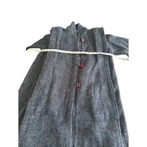 Vintage Sakowitz 70s 80s Gray Long Button Sweater Cardigan Coat Hig Sz L READ Size L