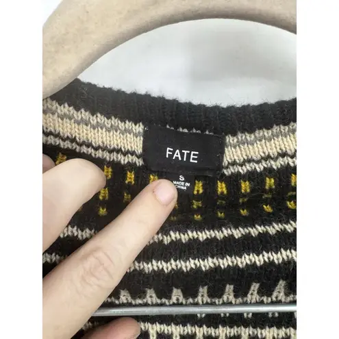 FATE Cardigan Women Small Black Multicolor Western Bohemian Cowgirl Cabincore