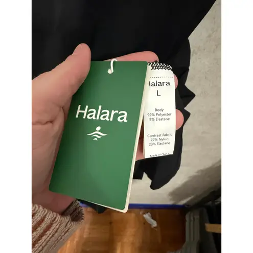 Halara  NWT Black Square Neck Pocket Quick Dry Mini Active Yoga Dress LG Shorts