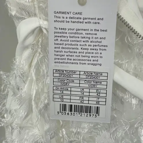 NWT Forever U Midi Dress Size 10 with 3D Fringe V