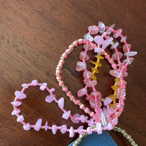 Universal Threads Universal Thread pink bracelets set of 5 semi precious stones jewelry New