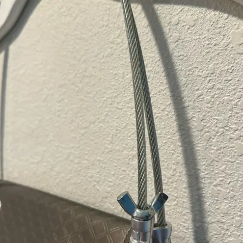 Tomboy Totes Quilted Metallic studded purse Oregon Ducks Cable wire handles Gray