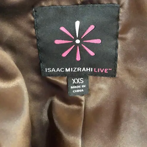 Isaac Mizrahi LIVE Brown Faux Fur Jacket Size XXS
