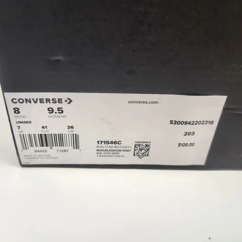 Converse  Run Star Motion High Top Sneaker White Black Gum Honey Men 8 Women 9.5