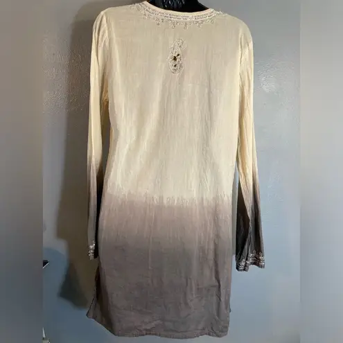 Studio Spa lightweight rhinestone ombre tunic top Size M
