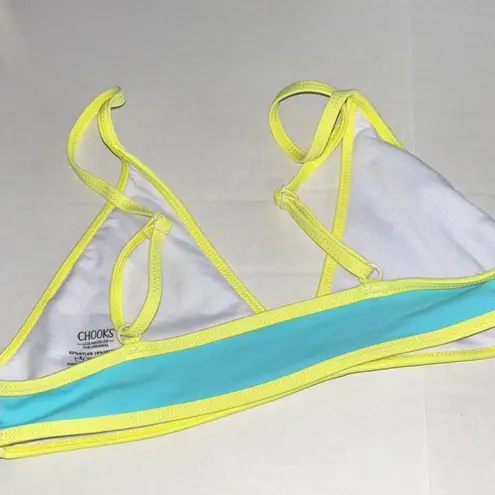 NWOT Rare Boutine LA | Chooks LA | Blue & Neon Yellow String & Fitted Bikini Set Size M