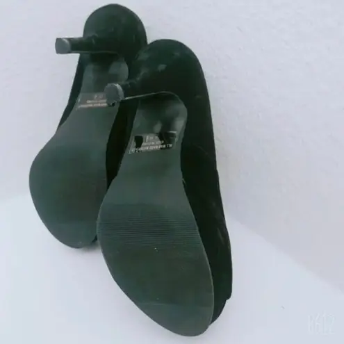 Bonnibel Suede Open Toe Stiletto Heel Booties in Black, Size 7.5 EXCELLENT!