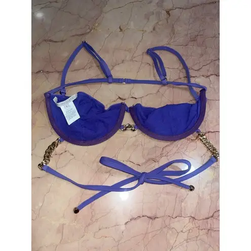 Stella McCartney Falabella Underwire Bikini Top in Violet Large Womens Swimsuit