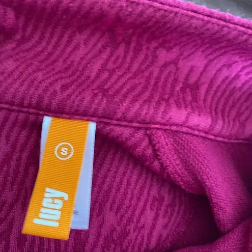 Lucy quarter zip hot pink long sleeve top size S