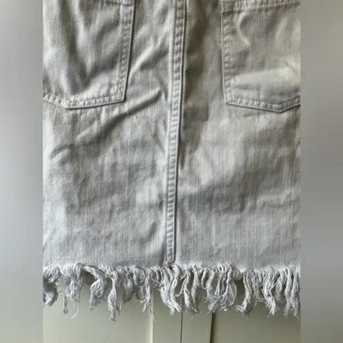 Pilcro and the Letterpress Anthropologie Button White Denim Jean Skirt Sz 0 Petite