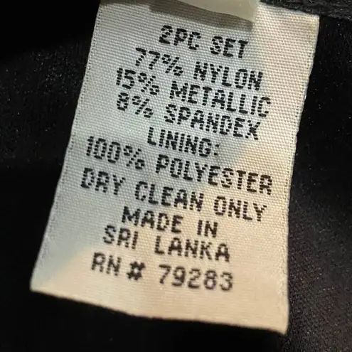 Alex Evenings Vintage Gown & Jacket Set Black Gold Metallic Design Layered 16