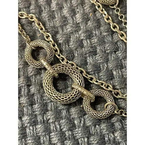 Premier Designs Premier Design Long Silver Tone Necklace Chain Link Mesh Circles 42" long