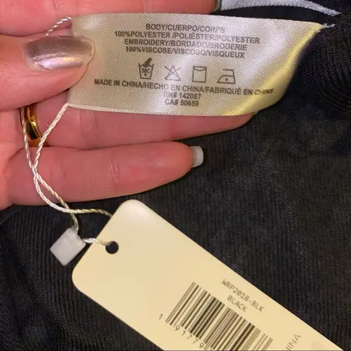 Simply Noelle black embroidered floral shawl (wrp2018-blk) new one size