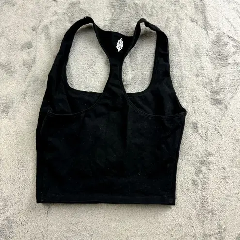 Free People  Movement Womens Tank Size Small Black Cropped Racerback Athletic