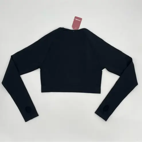 Cosmolle AirWear Long Sleeve Top NWT Athletic Crop Shirt Large Black Thumbholes