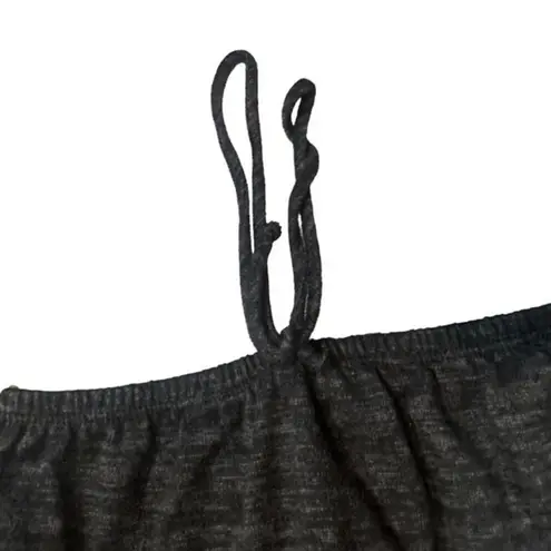 Free Kisses Black Long Sleeve Sequin Lips Adjustable Waist Sweatshirt Women Sz M