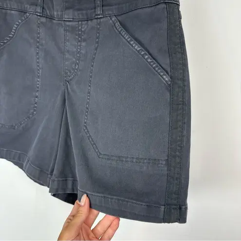 Spanx  Twill Stretch Denim Shorts Sz Small Grey Tummy Shaping