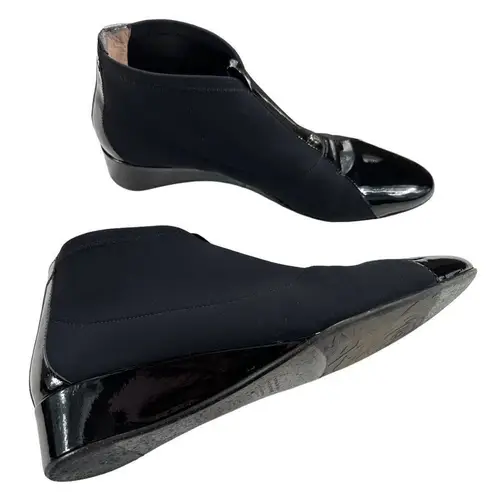 Taryn Rose Women's Camila Demi-Wedge Patent Leather Booties