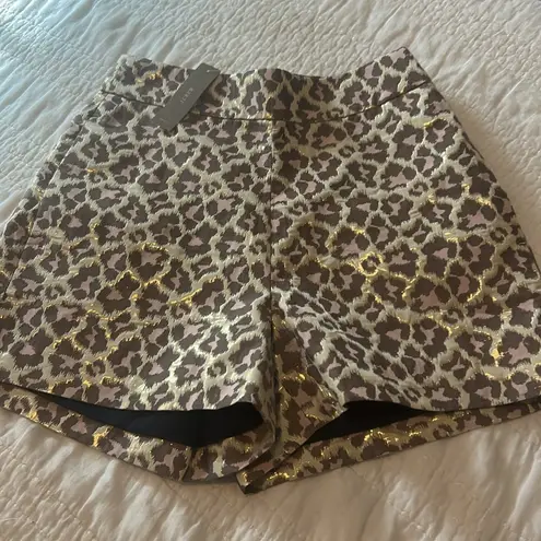 J.Crew  Trouser Short in Metallic Leopard Jacquard Size 0 NTW