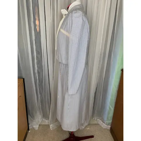 Dress kitten bow striped shirtwaist cropped jacket blue white Size 14