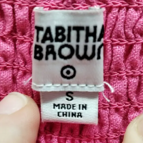 Tabitha Brown for Target Size Small Pink Red Color Block Linen Blend Tank Dress