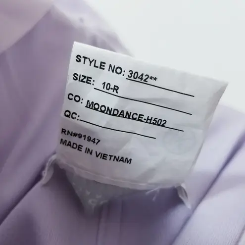 Dessy Collection Vivian Diamond Fit & Flare Long Gown Slit Bridesmaid Wedding Purple Size 10