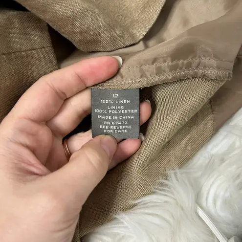 TAYLOR Linen Gold Dress Womens 12 Christmas Holiday Special Occasion New Years