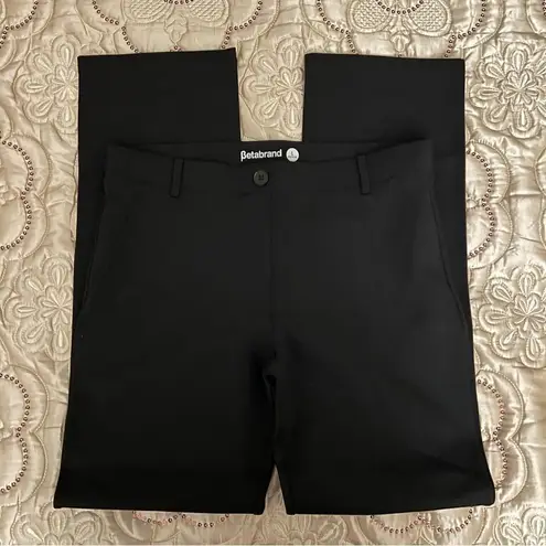 Betabrand  Black Straight Leg Classic Dress Pant Yoga Pants Size L Petites