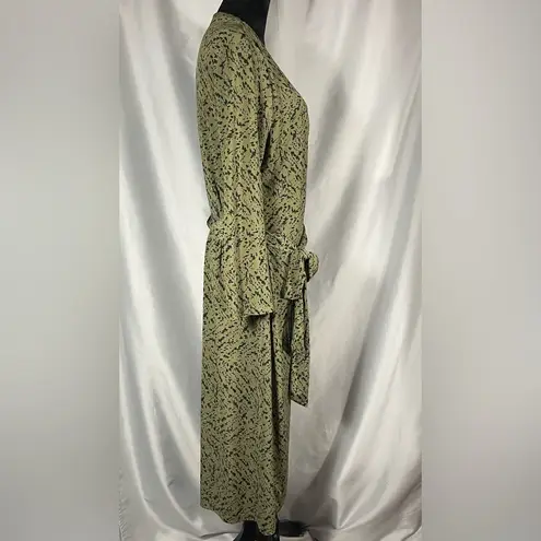 Renee C Women’s Knit Wrap Maxi Olive Green Black long Sleeve Dress Sz 2XL NWOT