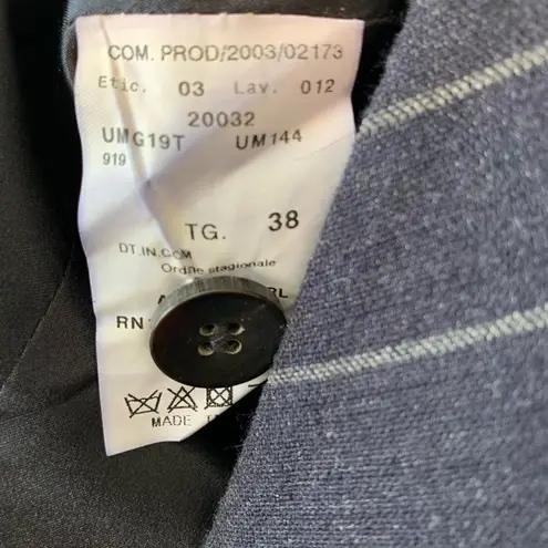 Armani Collezioni Blue pinstriped peplum jacket size 2