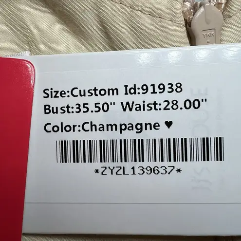 JJ's House JJ’s House Cap Sleeve Sheath Column Lace Midi Dress Champagne New With Tags