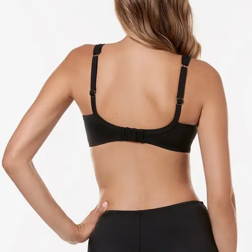 MiracleSuit Underwire Plunge Bra Top in Black, NWT, Size 38 DDD