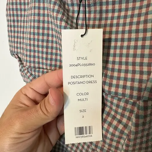 Veronica Beard Positano Belted Midi Plaid Poplin Picnic Dress Plaid sz 2 NWT