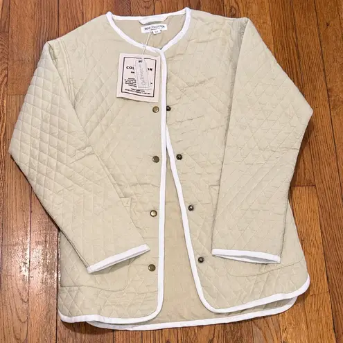 NWT Emerson Fry India collection India quilted coat buttercream sage organic XS Green