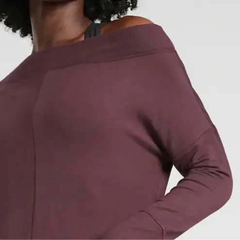 Athleta  Burgundy Studio Barre 2.0 sweatshirt dress size X small