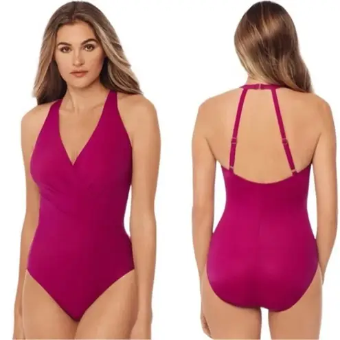 MiracleSuit NWT Tummy Control Rock Solid Wrapsody One Piece Swimsuit Size 16