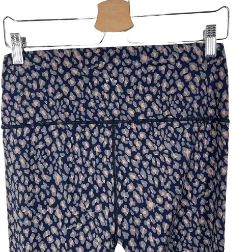 Varley Navy Blue Abstract Leopard Spotted Print Leggings Size Large
