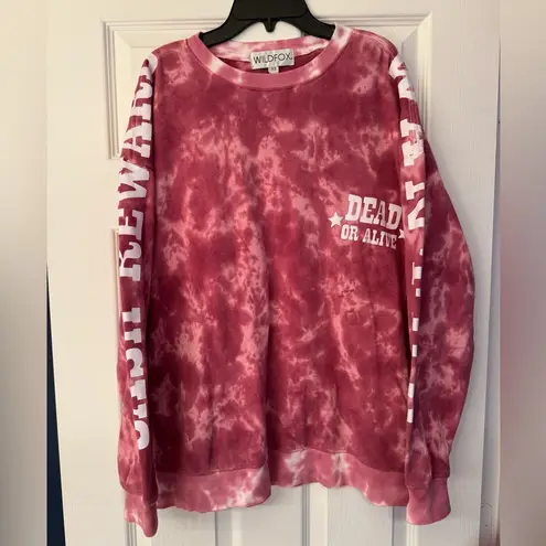 Wildfox  Dead or Alive Cash Reward Women’s Tie Dye Pink & Red Sweater Size XS - Image 5