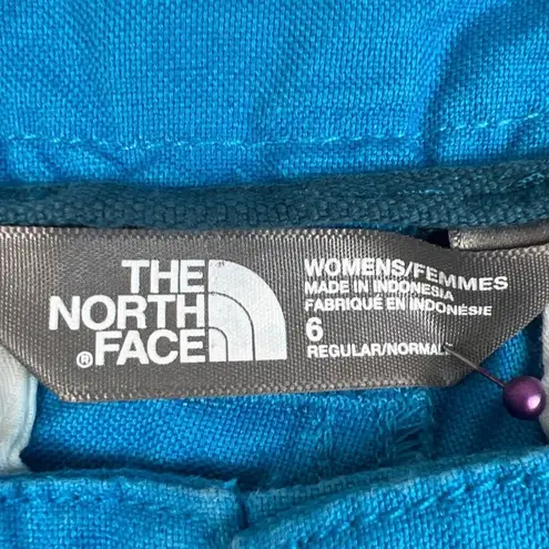 The North Face  Women’s Linen blend Chino Style Shorts Teal Blue Size 6