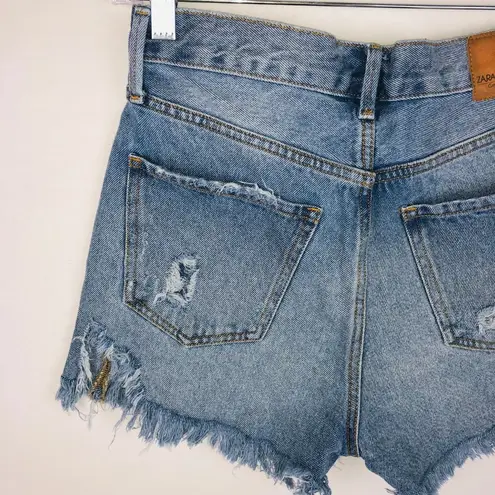 ZARA  1975 Button Fly High Rise Jean Shorts 2