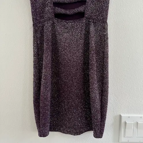 Windsor Glittery Sparkly Violet Bodycon Night Cocktail Mini Dress, Size Small