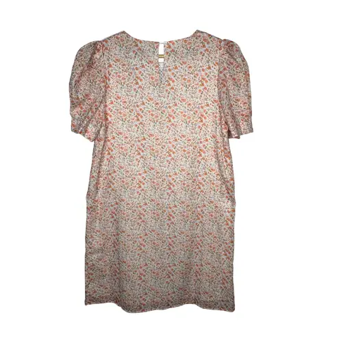 Molly Bracken Floral Dress Crochet Lace Yoke Puff Sleeve Orange Size Small New