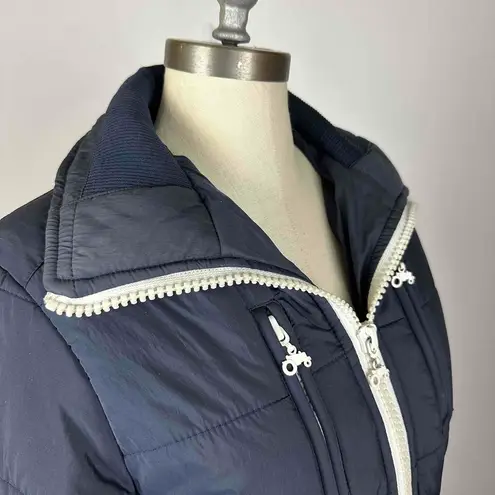 Moods Of Norway Navy Zip Up Puffer Jacket Size Medium Blue