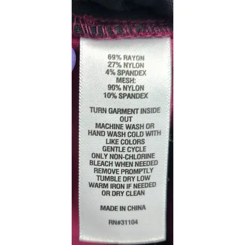 New Directions Knit Pants Career Wear Pull On Stretch Burgundy Size S Red