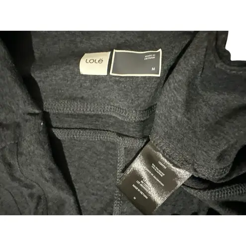 Lole Dark Gray Jersey Knit High Rise Lounge Pant Cinch Waist Joggers Size M Size M