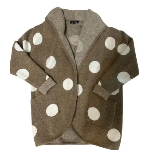 Charlie B polka dot cardigan sweater in honey Tan Size M
