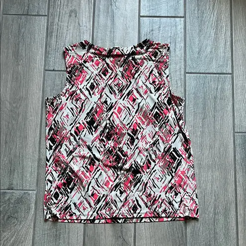 Jones Studio Black and White Ruched Sleeveless Blouse