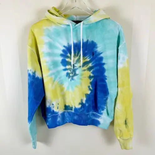 Polo Ralph Lauren Spiral Tie Dye Terry Hoodie Cream Yellow Blue Size XS NWT
