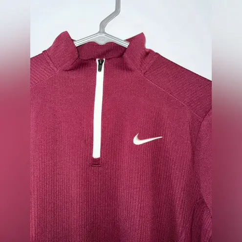 Nike Pre-Owned MD  Dri-Fit Red Quarter Zip Long Sleeve Jacket